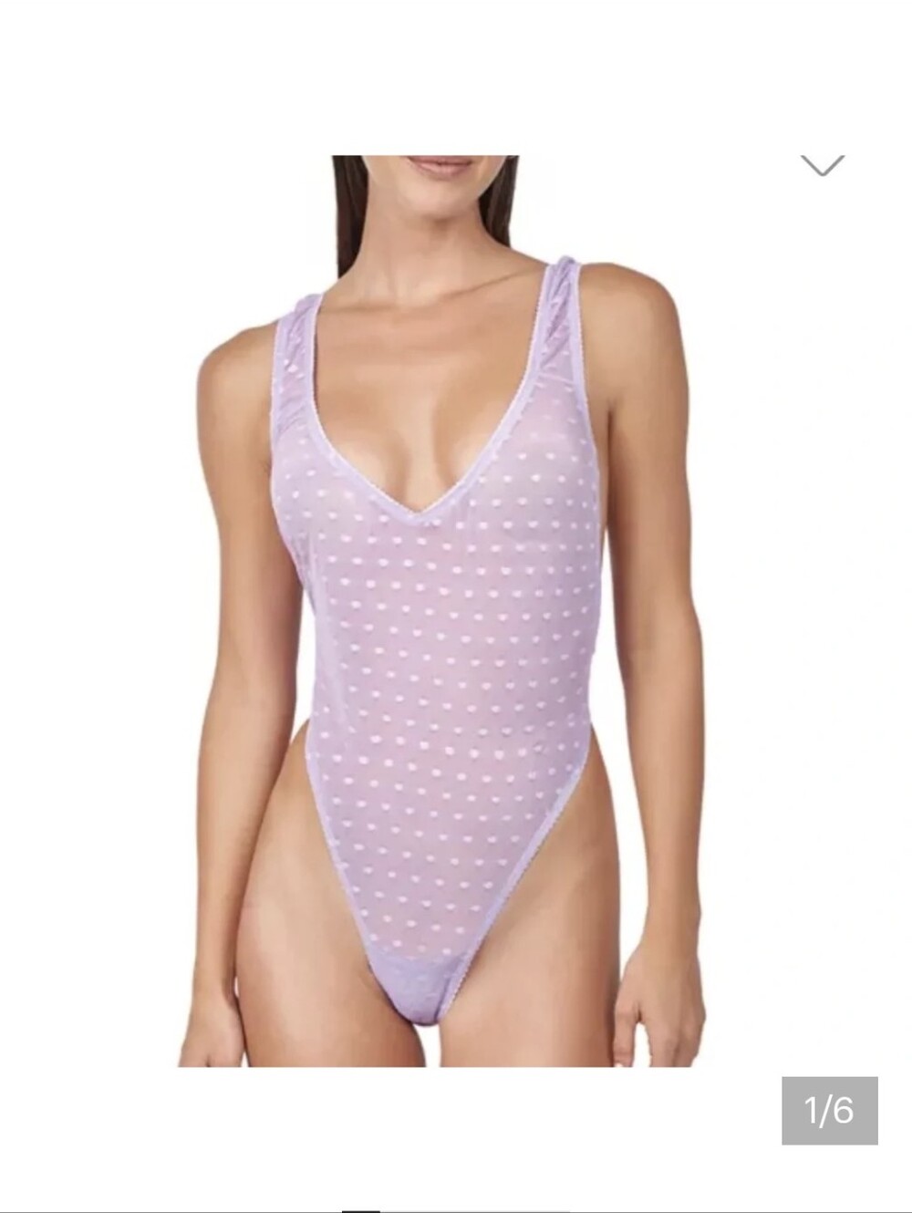 Mucci Violette Sheer Bodysuit NWT Large